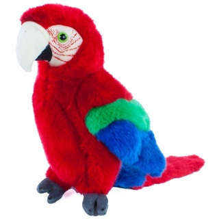 Teddys Rothenburg Kuscheltier Papagei sitzend rot 26 cm Plüschpapagei Plüschvogel Uni-Toys