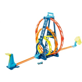 Hot Wheels GLC96 - Track Builder Unlimited Triple Loop Kit, Spielzeug Autorennbahn ab 6 Jahren