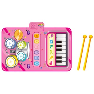 Coonoor Spielzeug-Musikinstrument 2-in-1 Jungen Spielzeug Klavier & Trommel Musik Tanzmatte, Kleinkind Lernspielzeug rosa