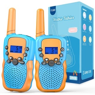 Walkie Talkie, Bakoherp Funkgerät Kinder Geschenke ab 3-12 Jahre Jungen Mädchen, Woki Toki für Kinder mit 8 Kanäle, LED Taschenlampe, LCD Bildschirm und VOX Funktion für Abenteuer, Camping, Wandern