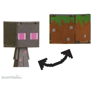 Mattel MATTHTL53 - Minecraft Flippin Actionfigur Enderman & Grasblock