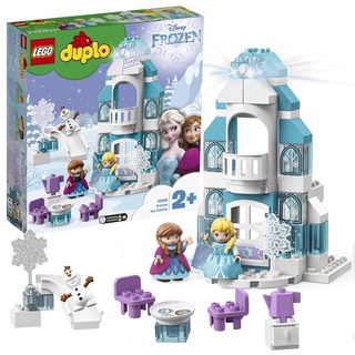 LEGO 10899 DUPLO Princess Frozen Elsas Eispalast, Bauset mit einem Leuchtstein, Prinzessin ELSA und Anna Mini-Puppen sowie Schneemann Figur, Spielzeuge für Jungen und Mädchen ab 2 Jahren