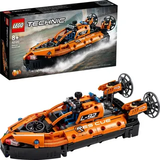 LEGO 42120 Technic Luftkissenboot für Rettungseinsätze - Flugzeug, 2-in-1 Spielzeug aus Bausteinen, Geschenk für Mädchen und Jungen ab 8 Jahren - Orange/Schwarz