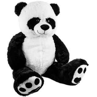 BRUBAKER XXL Panda 100 cm groß Stofftier Plüschtier Kuscheltier Teddybär