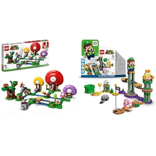 LEGO 71368 Super Mario Toads Schatzsuche – Erweiterungsset, Bauspiel & 71387 Super Mario Abenteuer mit Luigi – Starterset, Spielzeug mit Einer interaktiven Figur