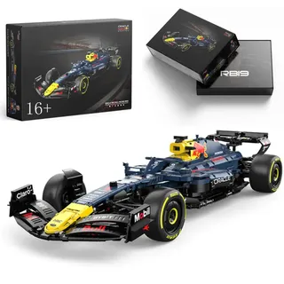 Technik F1 Auto für Red Bull RB19, 1:8 Groß Formel 1 Auto Modellbausatz, 2464 Teile Klemmbausteine Auto MOC Set, Kompatibel mit Red Bull Technic F1 Auto