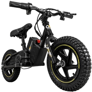 Elektro-Laufrad, 12 Zoll, Kinder-Balance-Bike m. 250 Watt, Scheibenbremsen, 3 Geschwindigkeitsstufen (Gelb)