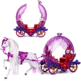 Puppen Kutsche mit Pferd passend für Barbie Puppen - Steffi Love - LOL Surprise Spielzeug Puppe - Prinzessin Pferdekutsche - Märchenkutsche Puppenkutsche ..