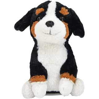 Kögler 75993 - Labertier Berner-Sennenhund Rocky, ca. 19,5 cm groß, nachsprechende Plüschfigur mit Wiedergabefunktion, plappert alles witzig nach und bewegt sich