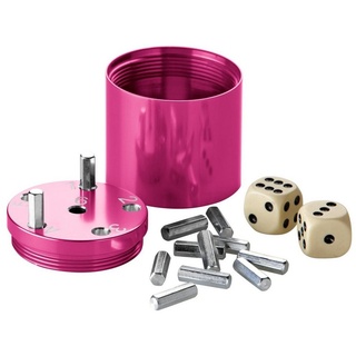 BestSaller Spiel, Würfelspiel »SUPER SIX Würfelspiel Aluminum Sonder Edition SUPER SIX Aluminium pink«, 36 Spielstäbchen & 2 Würfel rosa