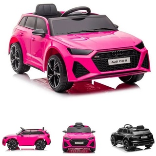 ES-Toys Elektro-Kinderauto Elektrofahrzeug Audi RS6, Belastbarkeit 30 kg, lizenziert Kunstledersitz EVA-Reifen MP3 rosa