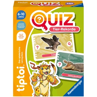 Ravensburger tiptoi 00194 Quiz Tier-Rekorde, Quizspiel für Kinder ab 6 Jahren, für 1-4 Spieler
