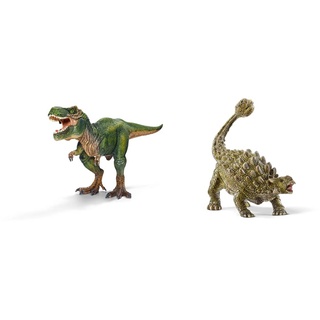 SCHLEICH 14525 Dinosaurs Spielfigur - Tyrannosaurus Rex, Spielzeug ab 4 Jahren & 15023 Dinosaurs Spielfigur - Ankylosaurus, Spielzeug ab 4 Jahren