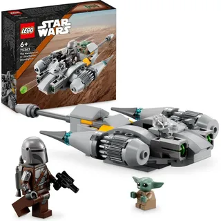 LEGO 75363 Star Wars N-1 Starfighter des Mandalorianers – Microfighter Mikro-Bauspielzeug, Das Buch von Boba Fett-Fahrzeug mit Baby Yoda-Figur Gr... - Beige