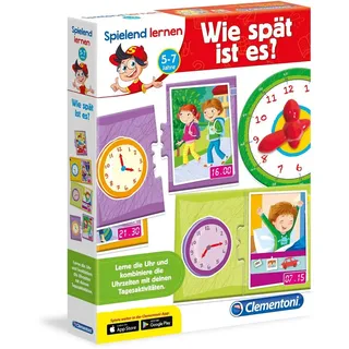 Clementoni 96097 - Kinder-Lernspiel, Wie spät ist es?