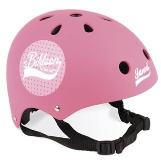 Janod - Bikloon - Helmet for Bike and Balance-Bike for Children Pink with Polka Dots - Size S Adjustable 47-54 cm - 11 Ventiation Holes - For children from the Age of 3, J03272