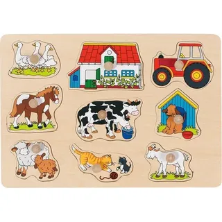 Goki 57908 - Steckpuzzle Bauernhof I