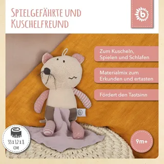 Bieco Kuscheltier Maus mit Schmusetuch | 30 cm | Maus Kuscheltier Gehäkelt | Weiche Baby Stofftier Maus zum Kuscheln | Maus Kuscheltier Baby | Geh...