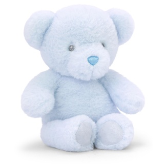 tachi Stofftier Teddy blau, Jungen Plüschtier Bär 16 cm, Baby Kuscheltier Bärchen sitzend