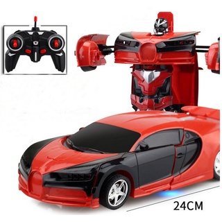 XDeer Spielzeug-Auto 1:18 Ein-Tasten-Deformations-Fernbedienung RC-Auto, Deformations-Auto-Roboter-Modellauto-Fernbedienungsspielzeug rot