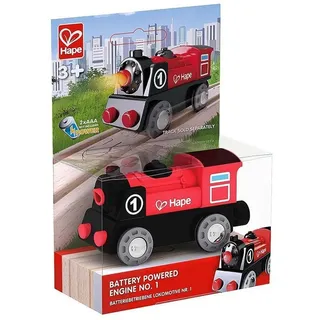 Hape Spielzeug-Eisenbahn E3703, Batteriebetrieben, für Holzschienen rot