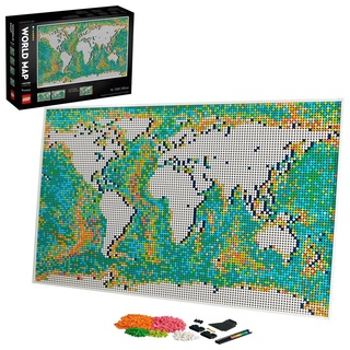 LEGO® Art 31203 Konstruktionsset Weltkarte - interessanter Sammler-Wandschmuck für Bastel- und Kartenliebhaber, 18 Jahre+ (11.695 Teile)