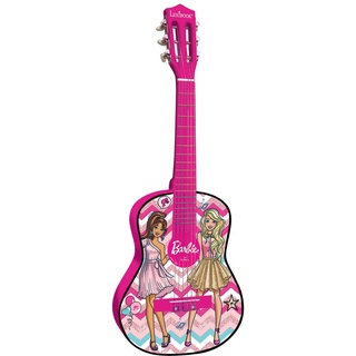 Lexibook - Mattel Barbie - Meine erste Akustikgitarre aus Holz, 6 Nylonsaiten, 53 cm, inkl. Lernanleitung, Rosa, K2000BB_01