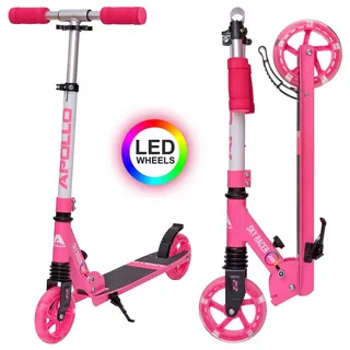 APOLLO LED City Roller mit Federung Scooter Skyracer pink rosa schwarz ab 5 Jahre Tretroller Kinderroller @@ - Rosa