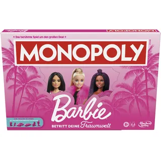 Monopoly Barbie Edition, das Klassische Brettspiel inspiriert von Barbies Traumwelt und ihren Abenteuern, originelles Kinder und Teenager