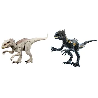 Jurassic World Indominus Rex - Interaktives Dinosaurier-Spielzeug mit Tarnfunktion und Kampfmodus & Track 'N Attack Indoraptor - Hybrid-Dinosaurier