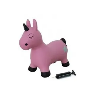 JAMARA 460453 Hüpftier Einhorn pink mit Pumpe