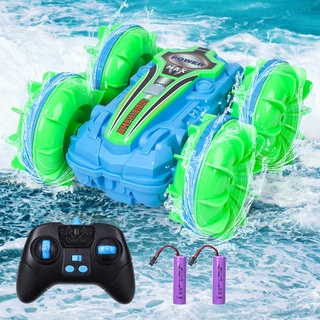 ThinkMax Amphibisches ferngesteuertes Spielzeugauto, 360°Drehbares Wasserdicht RC Auto Kinder 4WD Ferngesteuertes Off-Road Auto Spielzeug