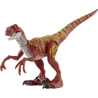 Jurassic World HBX31 - Velociraptor Sprungattacke Dinosaurier-Actionfigur, bewegliche Arme und Beine, ab 4 Jahren
