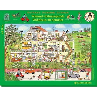 Gerstenberg Verlag Puzzle Wimmel-Rahmenpuzzle - Wohnhaus im Sommer, Puzzleteile