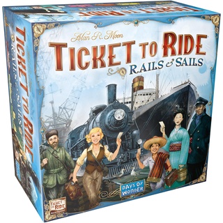 Days of Wonder , Ticket to Ride Rails & Sails Board Game, Ages 10+, for 2 to 5 Players, Average Playtime 60-120 Minutes
