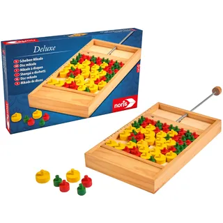 Noris 606101929 Deluxe Scheiben Mikado - Der etwas andere Spieleklassiker für Kinder ab 6 Jahren und Erwachsene – mit Spielmaterial aus Holz