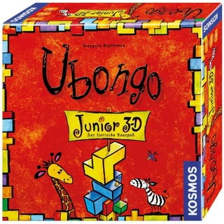 KOSMOS 697747 Ubongo 3-D Junior, Der tierische Bauspaß, rasantes Kinderspiel ab 5 Jahren, mit 3D-Bausteinen, Brettspiel, Familienspiel, fördert Konzentration und logisches Denken