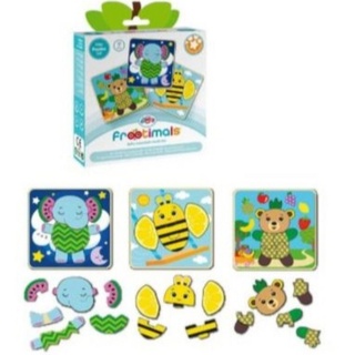 Kids Euroswan Puzzle Holzpuzzle mit drei Motiven Bär Elefant Biene, Puzzleteile