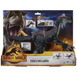 Mattel GWD65 - Jurassic World - Sound Slashin' Slasher - Therizinosaurus Dino mit Geräuschen