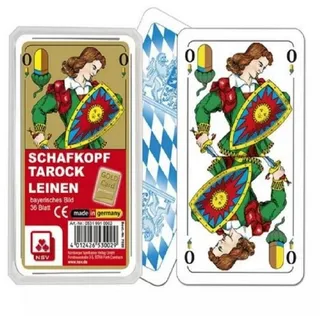 Nürnberger-Spielekarten-Verlag GmbH Spiel, Familienspiel 10032052-0001 - SCHAFKOPF TAROCK - PREMIUM LEINEN,..., Strategiespiel bunt