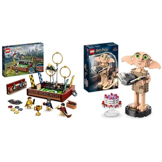LEGO 76416 Harry Potter Quidditch Koffer, Spielzeug Set & 76421 Harry Potter Dobby der Hauself Set, bewegliche ikonische Figur