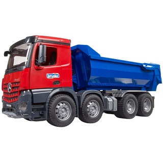 bruder 03621 - MB Arocs Halfpipe Kipp-LKW - 1:16 Fahrzeuge, Lastwagen, Truck, Baufahrzeug, Baustelle, Spielzeug ab 3 Jahre