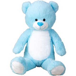 Lifestyle & More Riesen Teddybär Kuschelbär XXL 100 cm groß Blau Plüschbär Kuscheltier samtig weich