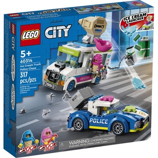 LEGO® Konstruktionsspielsteine LEGO® City 60314 Eiswagen-Verfolgungsjagd, (317 St)