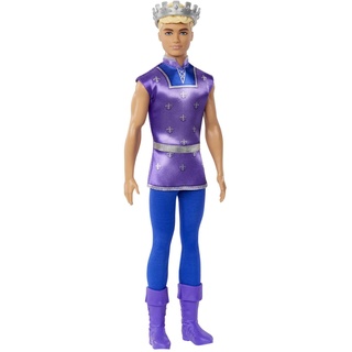 Barbie Dreamtopia Ken Puppe, 1 x Puppe Ken, königlicher Prinz Ken mit silberner Krone, lila Outfit und Reitstiefeln, Geschenk für Kinder, Spielzeug ab 3 Jahre,HLC23
