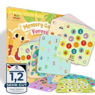 DEUGAN® Memory Holz Spiel - Forest Game - Erweiterungsset - 24 zusätzliche thematische Legekarten (Halloween, Weihnachten, und mehr) für Ihr Gedächtnisspiel Sorgen für mehr Training der Kinder