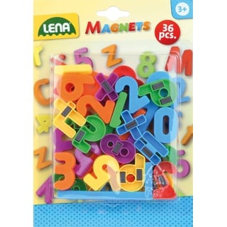 Lena 65747 Magnet Zahlen und Zeichen, ca. 3 cm, 36 Stück, Klein