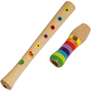 Eichhorn Spielzeug-Musikinstrument Spielzeug Musik bunte Holzflöte mit 7 Löchern Liederheft 100003481