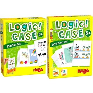 HABA Logic! CASE Starter Set 5+, Logikspiel für Kinder ab 4 Jahren, Reisespiel, 306118 306124 - LogiCase Extension Set – Piraten, Mitbringspiel ab 5 Jahren, Bunt