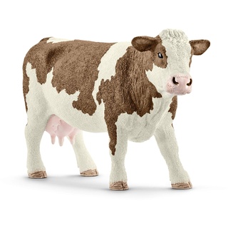 schleich 13801 Fleckvieh-Kuh, für Kinder ab 3+ Jahren, FARM WORLD - Spielfigur
